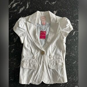NWT Candie's Blazer Jacket Puffed Short Sleeve 3 Pockets Large